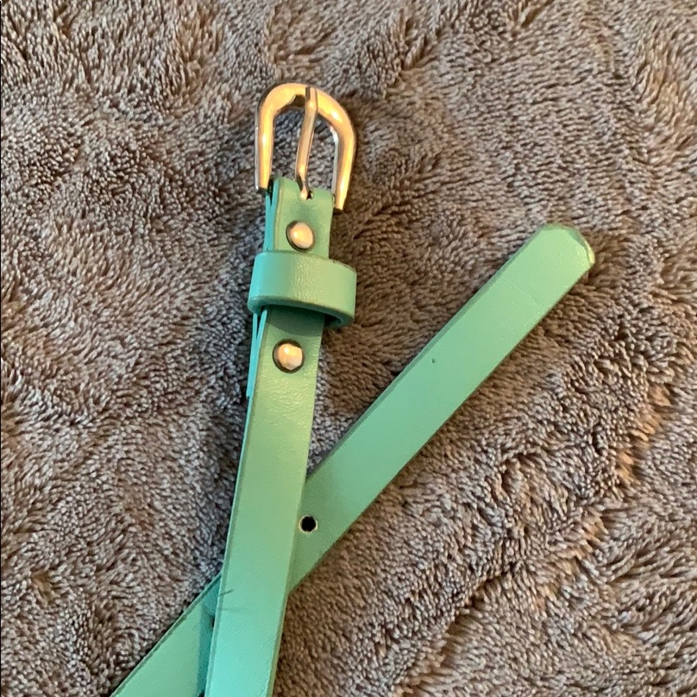 Mint green skinny belt